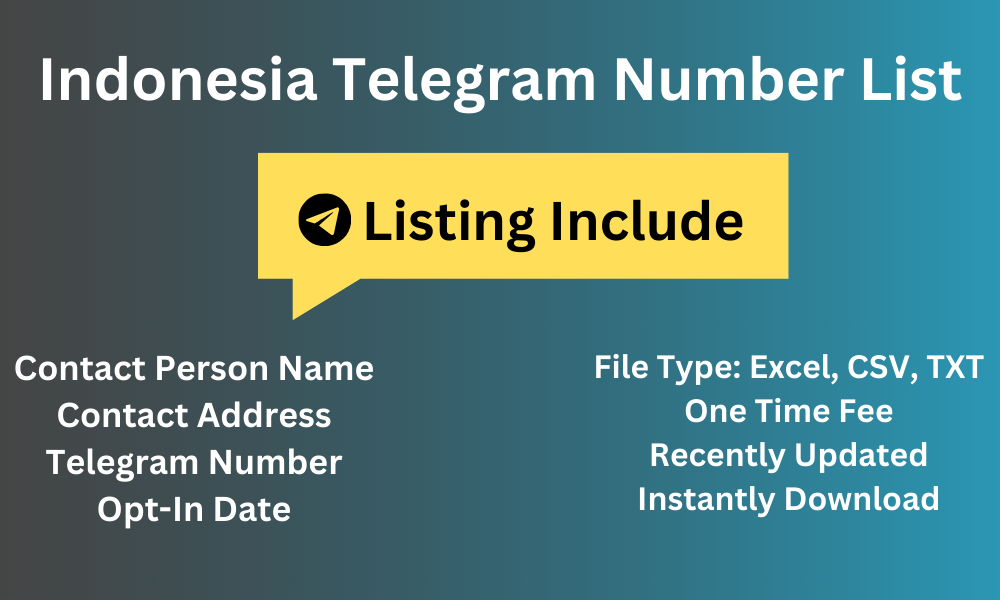 Indonesia telegram number list