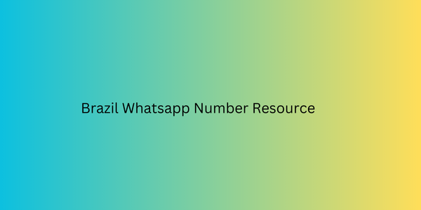 Brazil Whatsapp Number Resource