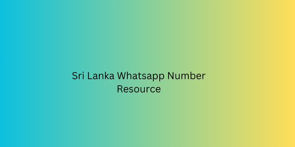 Sri Lanka Whatsapp Number Resource