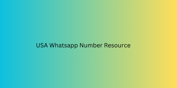 USA Whatsapp Number Resource